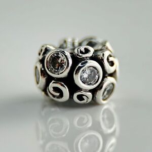 PANDORA Primrose Path Charm 790330CZ 925 ALE Clear CZ Retired Silver Collectible